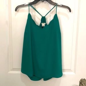 JCrew emerald green strappy top